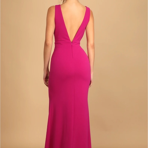 LULUS sz XL Stunned By You Mermaid Maxi Dress Rhinestone Deep VNeck Stretch NEW - Picture 10 of 16